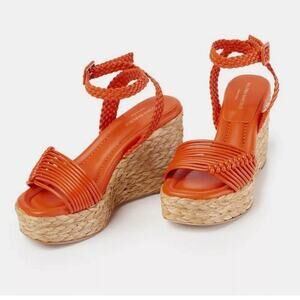 NEW Paloma Barceló Women's Masie Leather Espadrille Wedge Sandals 36 5.5 $425